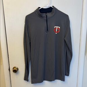 Minnesota Twins Gray Quarter-Zip Pullover Medium